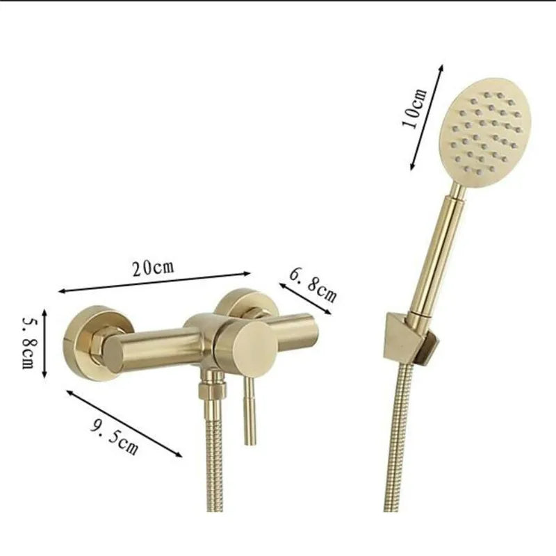 Gold Brass Shower Mixer Tap – 2 Hole