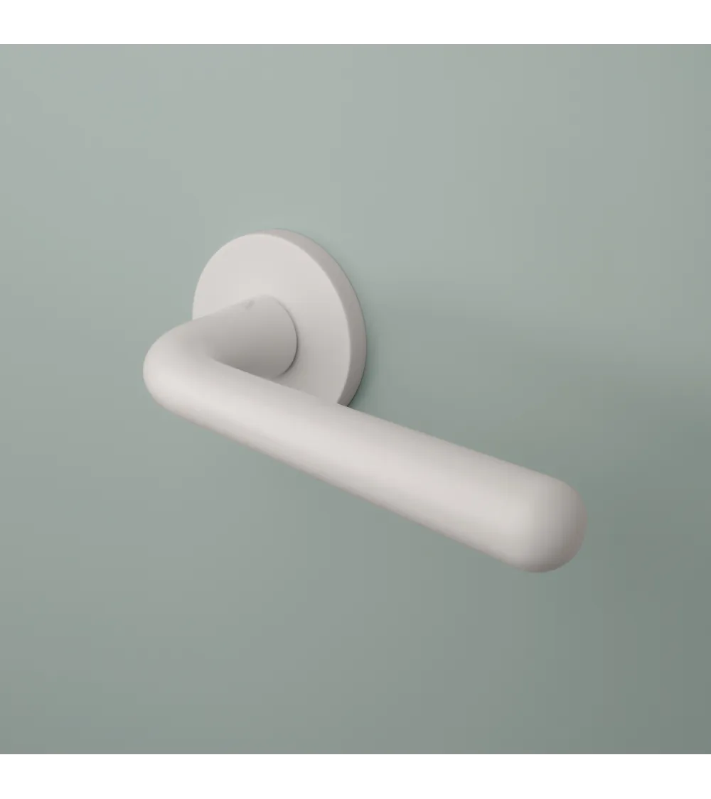Matt White Internal Door Handles – Round Rose Pair