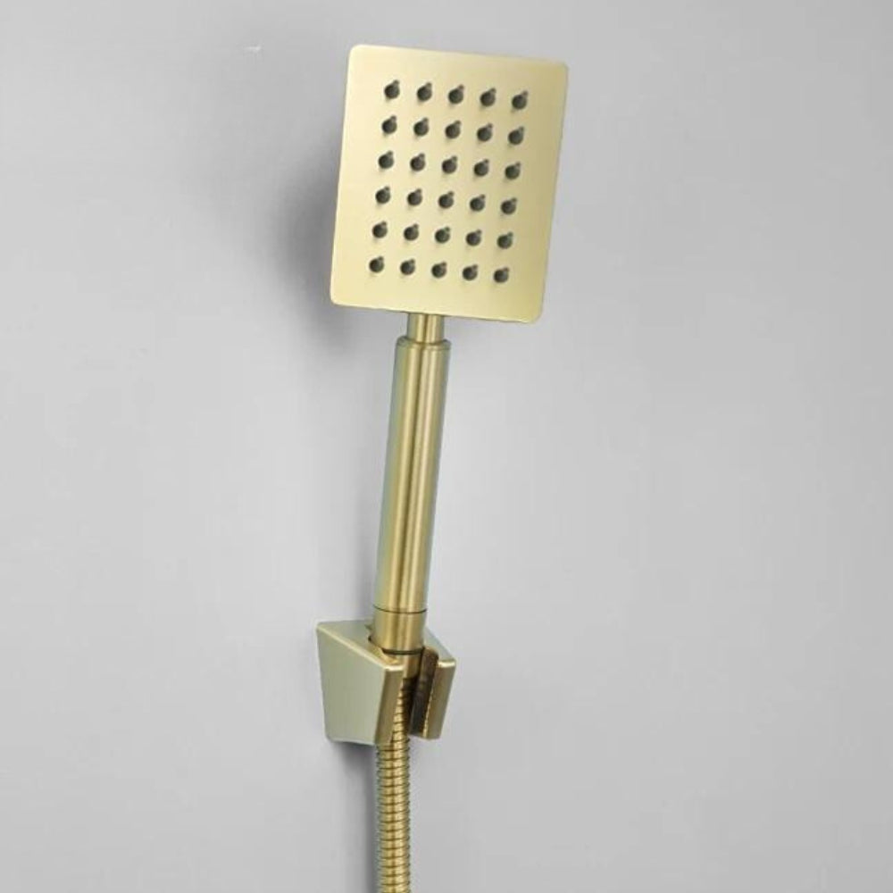 Lunar square gold high-pressure shower head 1