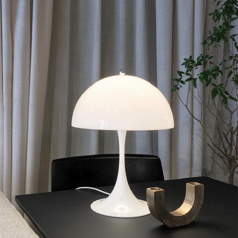 White mushroom table lamp