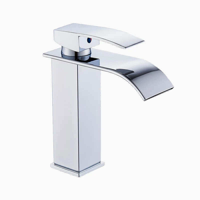 Single Hole Waterfall Basin Mixer Tap – Chrome / Gold / Black / Stainless Steel