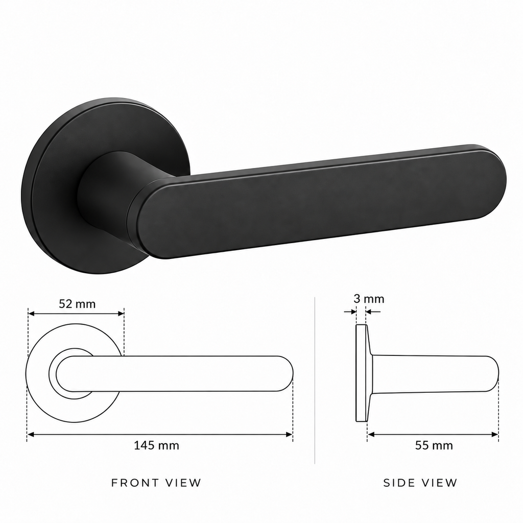 OVAL 1701 door handle dimensions