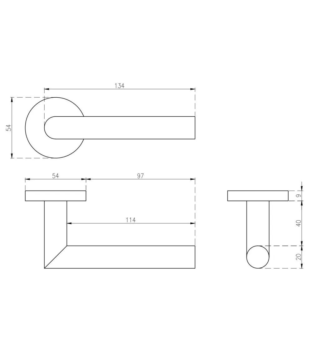OVAL 1701 Black Door Handle Pair