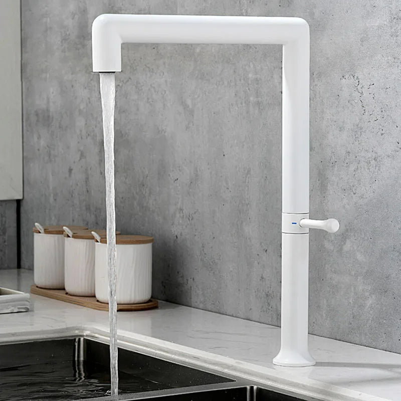 Square pivoting kitchen mixer tap 1