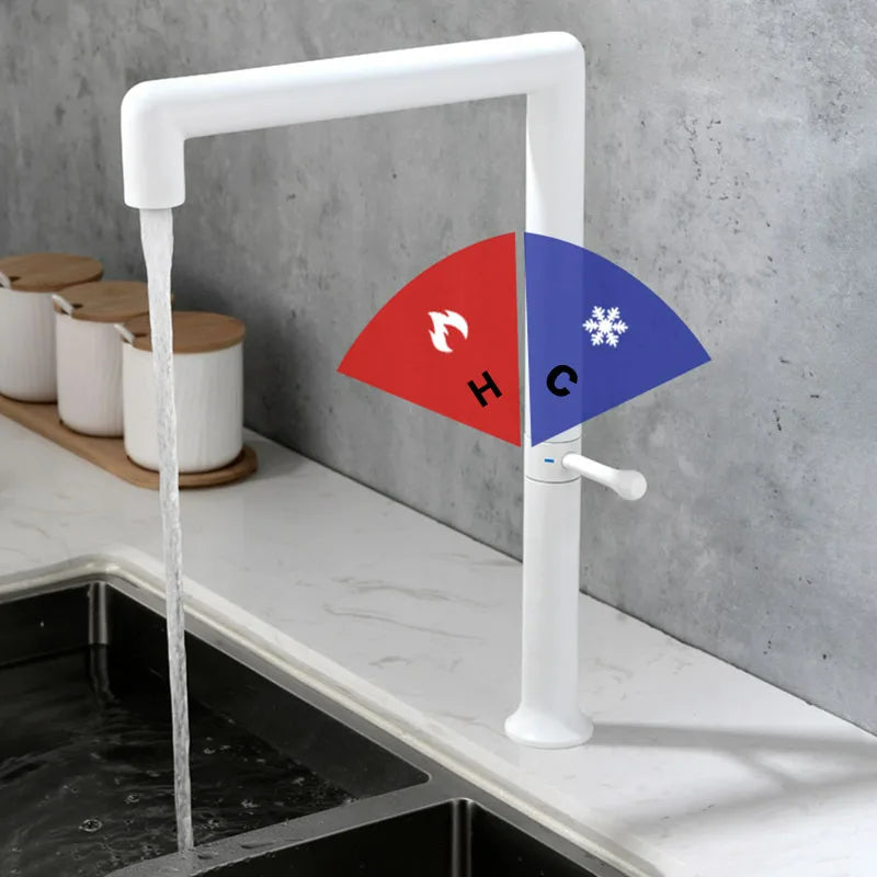 Square pivoting kitchen mixer tap 2