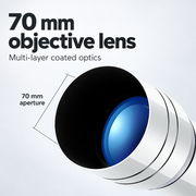70 mm objective lens with multi-layer coating