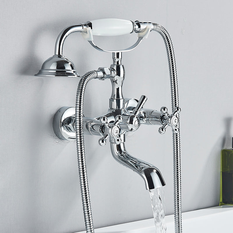 Vintage Bath Mixer Tap with Hand Shower – Solid Brass