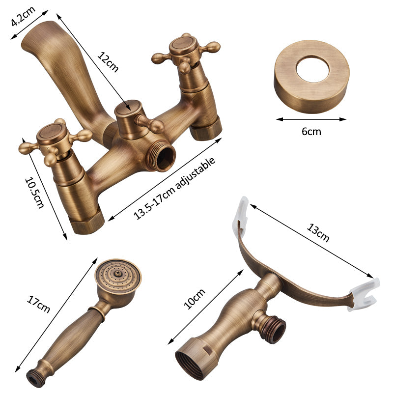 Vintage bath mixer with hand shower 6