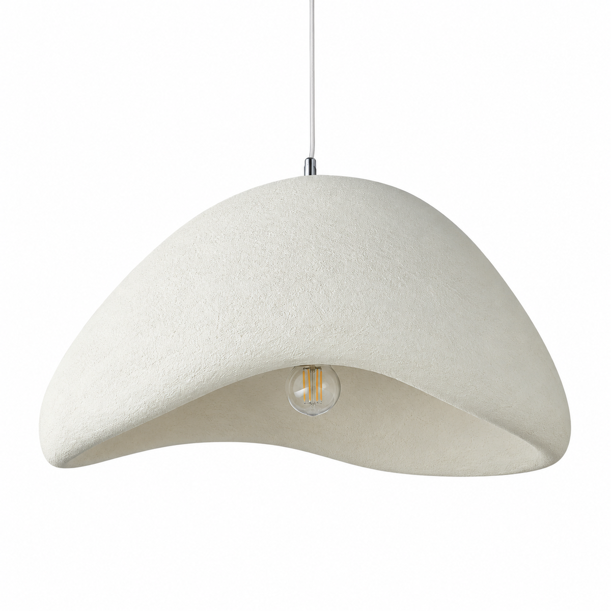 Wabi Sabi Pendant Light – Model A – White – White background