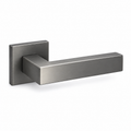 Gunmetal Internal Door Handles – Square Rose Pair – complete view on white background