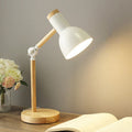 Adjustable wood table lamp white