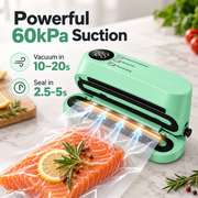 Vacuum sealer with 60kPa suction and fast sealing