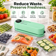 Vacuum sealer for food freshness meal prep and reduced food waste