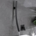 Matte black wall mounted waterfall basin mixer tap