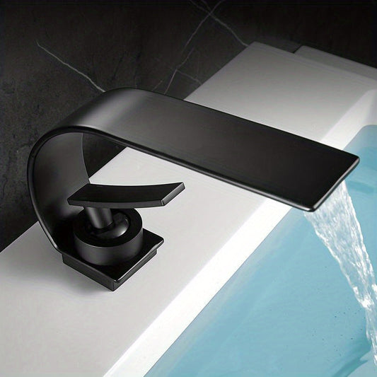 Black waterfall basin mixer tap