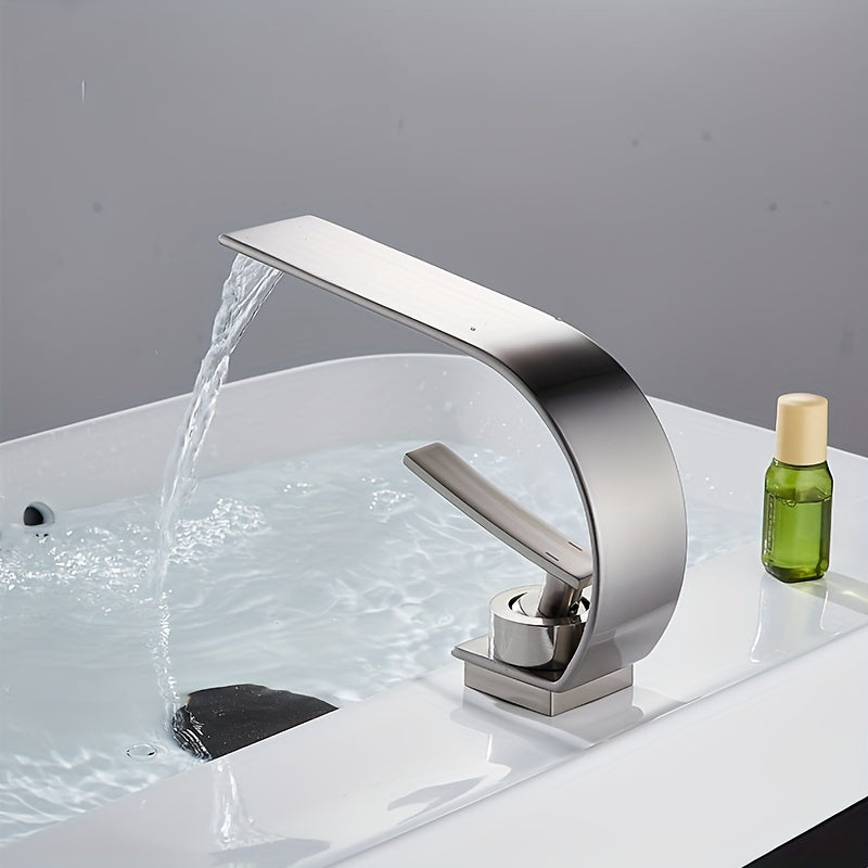Waterfall basin mixer tap finish